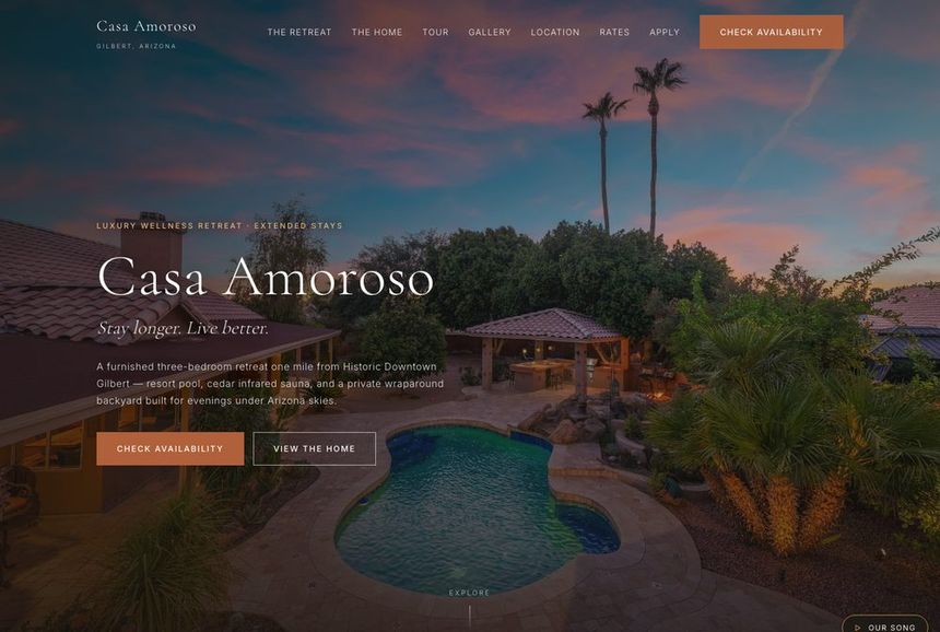 Casa Amoroso book-direct website