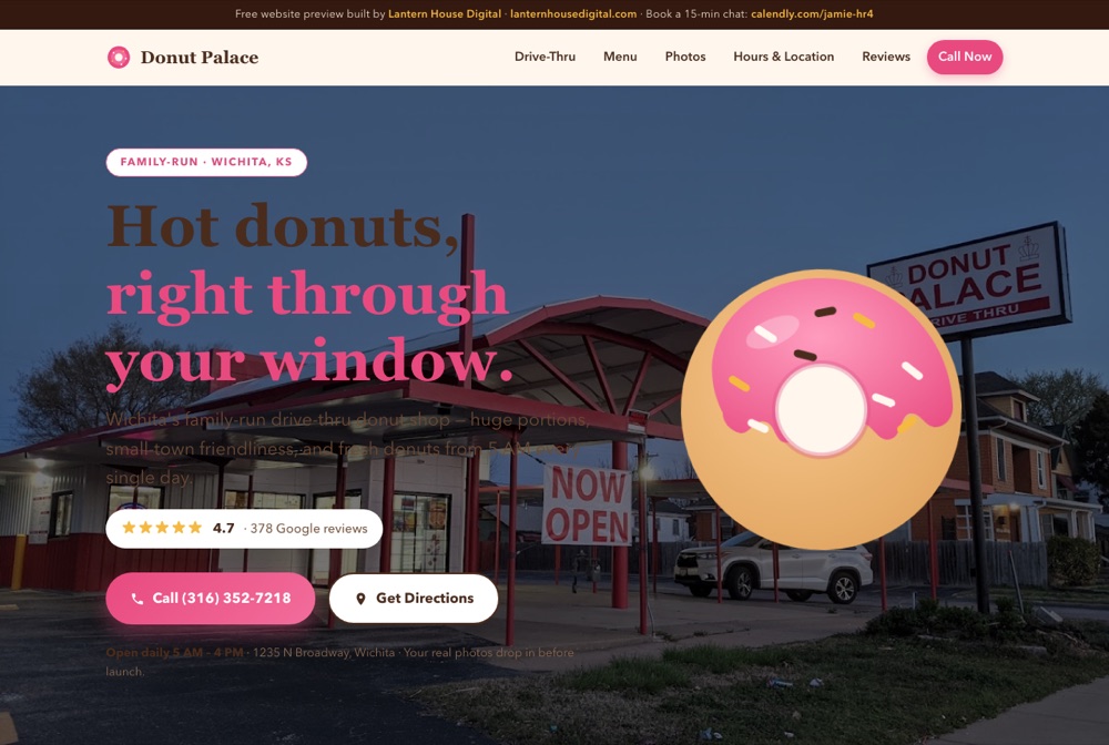 Donut Palace website