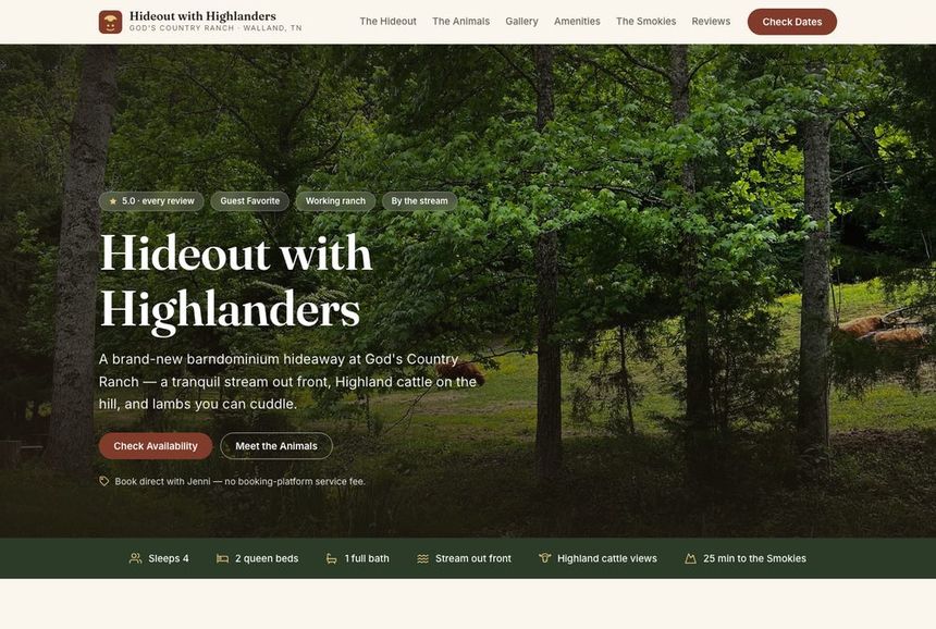 Hideout with Highlanders at God's Country Ranch