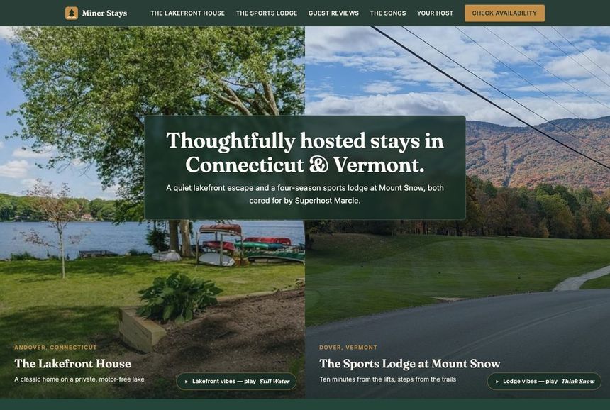 Miner Stays book-direct website